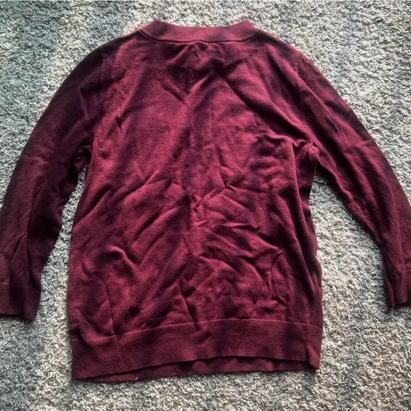 J crew burgundy sweater with cute bow on front. - Picture 4 of 7